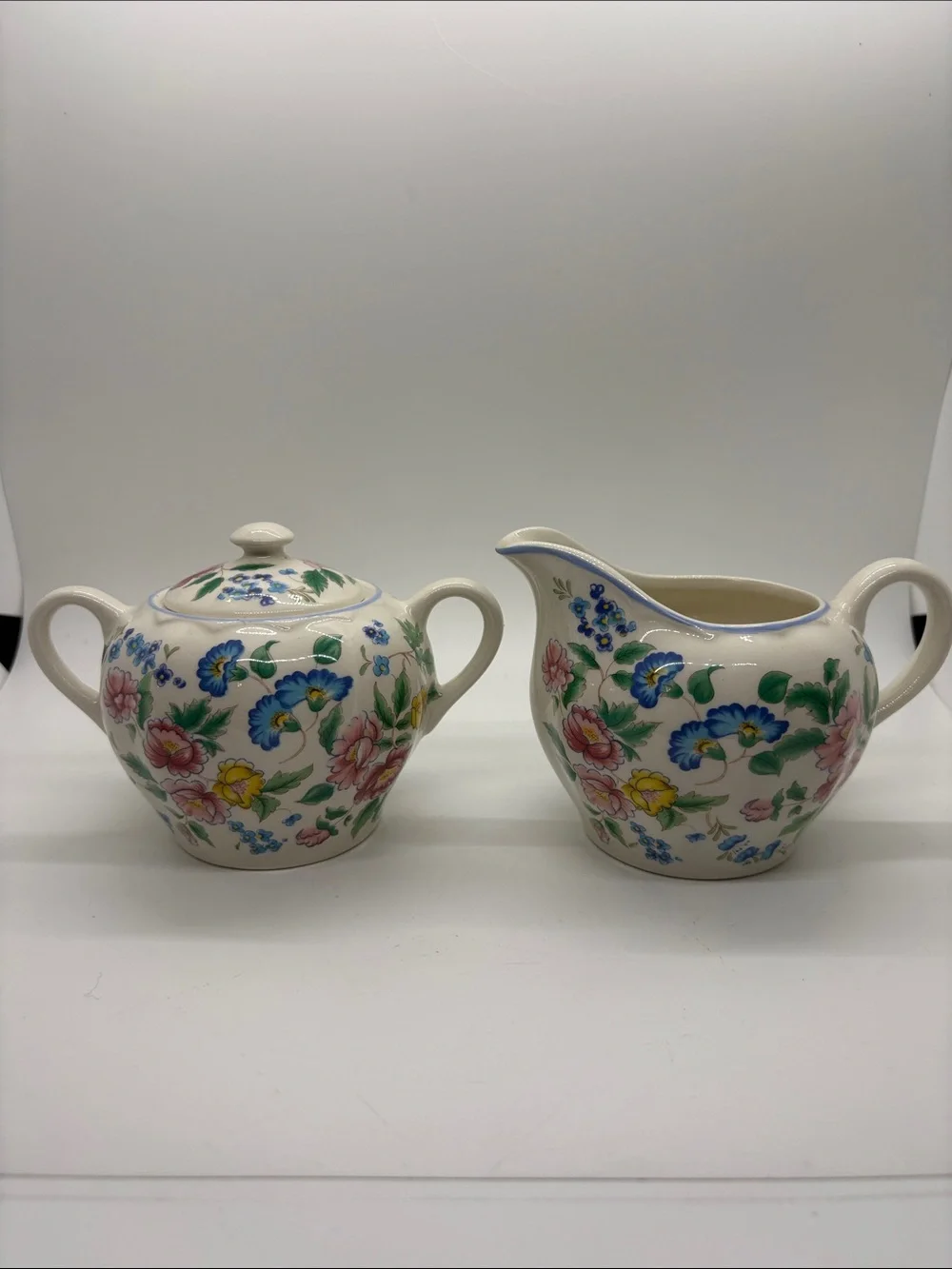 Laura Ashley Hazelbury VTG Creamer Sugar Bowl Floral